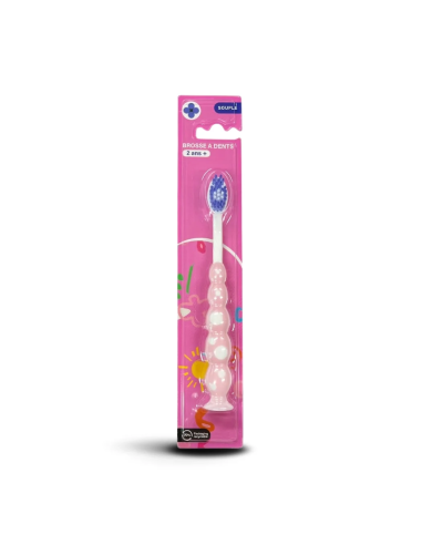 Brosse à dents unitaire enfant - Rose