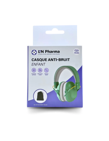 Casque anti-bruit vert - enfant
