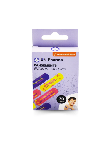 Pansements enfants 5,6 X 1,9 cm -  4 couleurs