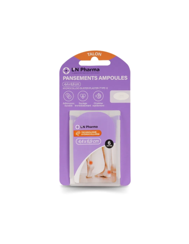 Pansements ampoules talon 4,4 X 6,9 cm