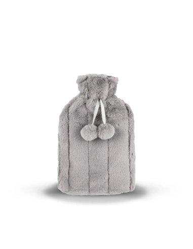 Bouillotte fourrure Pompon Grise
