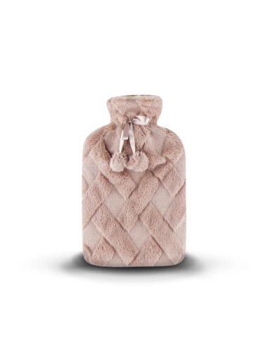 Bouillotte fourrure Pompon rose