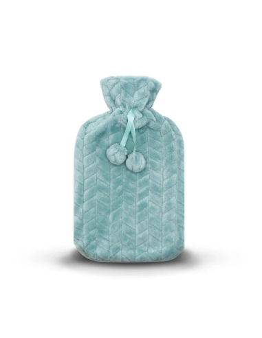 Bouillotte fourrure bleu nuit