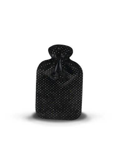 Bouillotte fourrure Noir étoilée