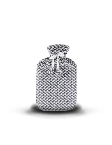 Bouillotte fourrure rayée grise