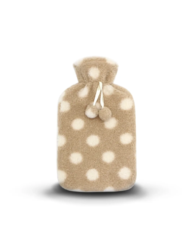 Bouillotte fourrure pompon à pois