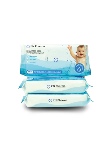 TRIPACK Lingettes bébé à eau L2N