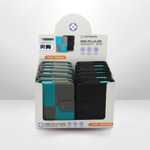 Pilulier Pill Box - 4 prises / jour - Présentoir de 12 unités